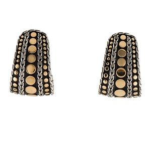 John Hardy Two Toned J Huggie Earrings